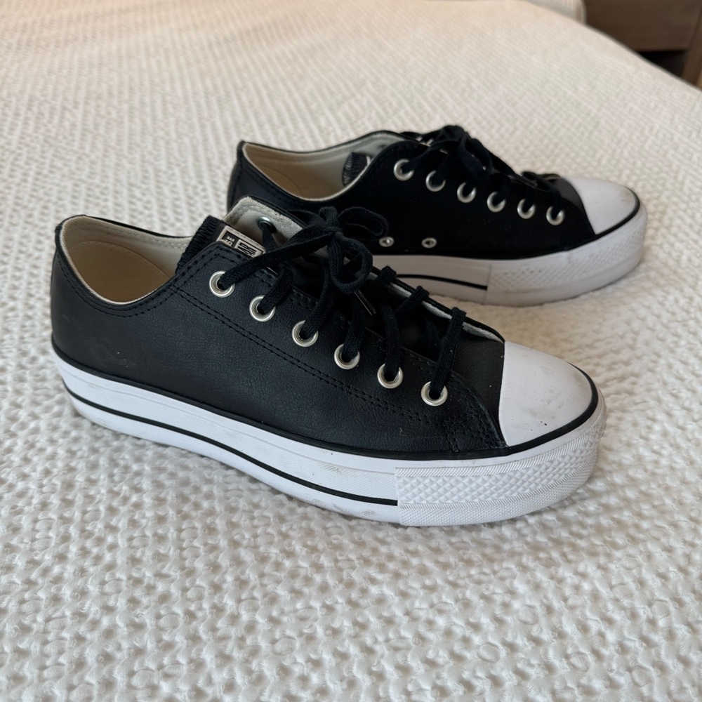 Converse Unisex ‘Chuck Taylor All Star Ox Lift’ Platform Leather Sneakers